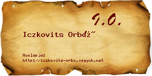 Iczkovits Orbó névjegykártya